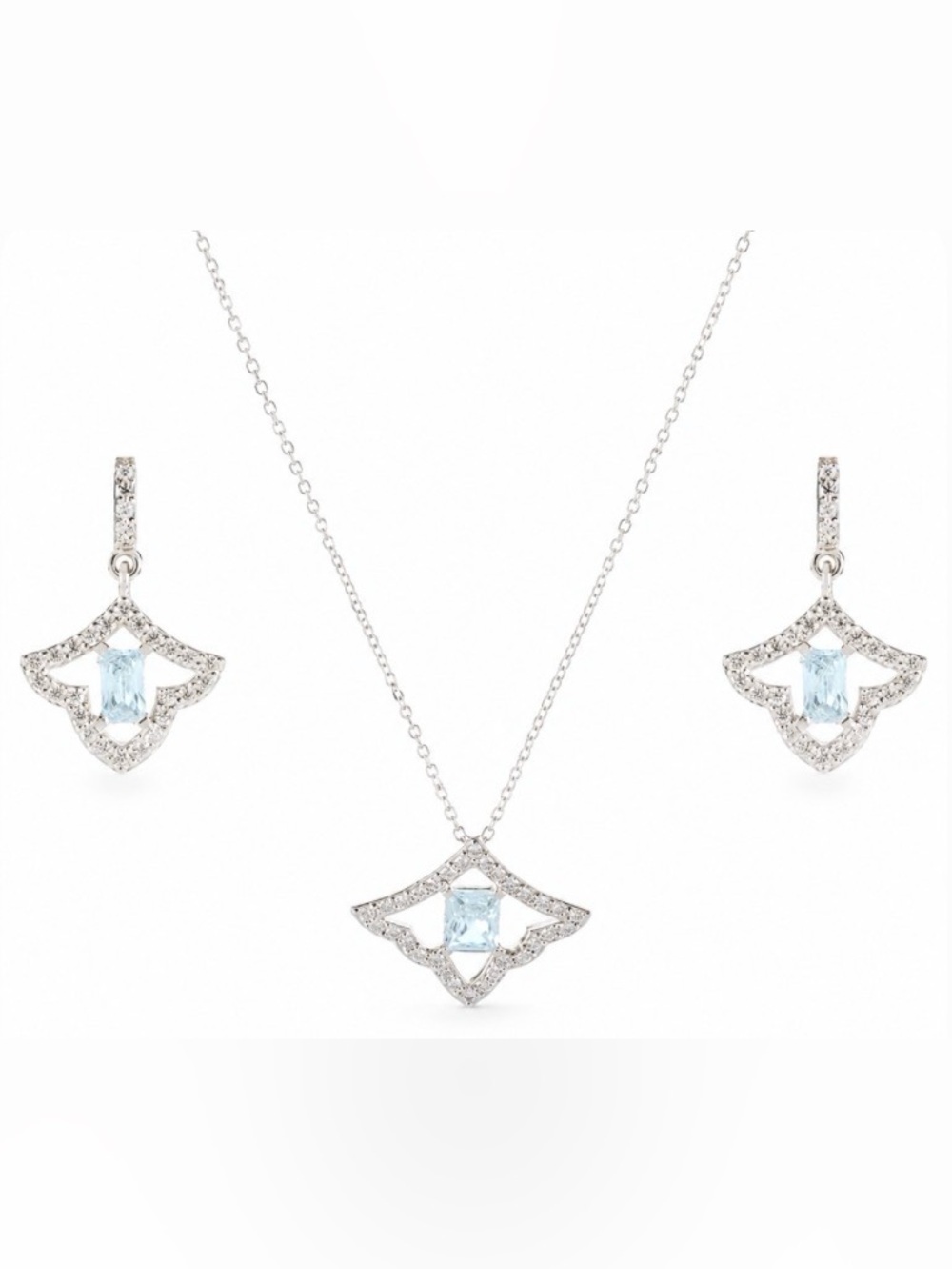 ROYAL COLLECTION TRUST Brazilian Aquamarine Necklace & Earrings Set